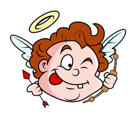 Teasing Funny Face - Cupid Character clip-art vector illustration 