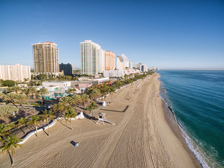 Aerial view of Fort Lauderdale beach, Florida, USA - obrazy, fototapety, plakaty