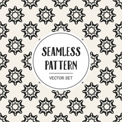 Abstract concept vector monochrome geometric pattern. Black and white minimal background. Creative illustration template. Seamless stylish texture. For wallpaper, surface, web design, textile, decor.