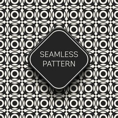 Abstract concept vector monochrome geometric pattern. Black and white minimal background. Creative illustration template. Seamless stylish texture. For wallpaper, surface, web design, textile, decor.