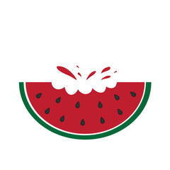 bitten watermelon fruit icon- vector illustration