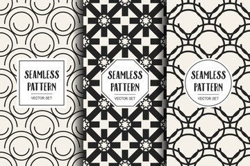 Abstract concept vector monochrome geometric pattern. Black and white minimal background. Creative illustration template. Seamless stylish texture. For wallpaper, surface, web design, textile, decor.