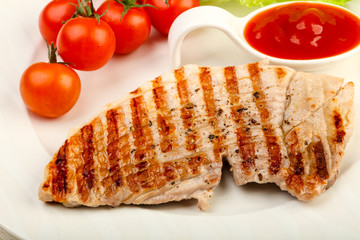 Grilled port steak