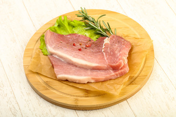 Raw pork steak