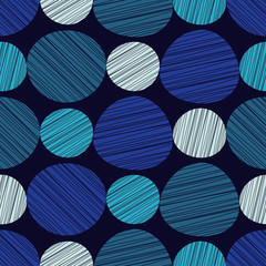 Polka dot seamless pattern. Scribble texture. Textile rapport.