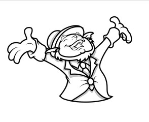 Happy Leprechaun Drawing