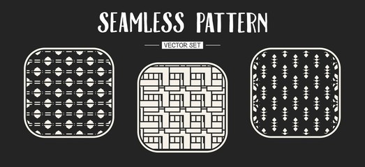 Abstract concept vector monochrome geometric pattern. Black and white minimal background. Creative illustration template. Seamless stylish texture. For wallpaper, surface, web design, textile, decor.