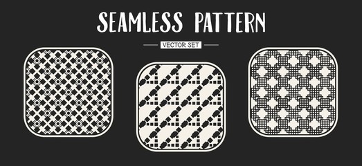 Abstract concept vector monochrome geometric pattern. Black and white minimal background. Creative illustration template. Seamless stylish texture. For wallpaper, surface, web design, textile, decor.