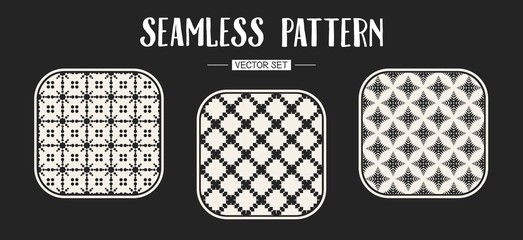 Abstract concept vector monochrome geometric pattern. Black and white minimal background. Creative illustration template. Seamless stylish texture. For wallpaper, surface, web design, textile, decor.
