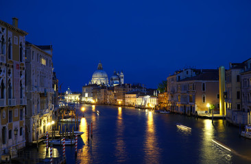 Grand canal cityscape in the evening in Venice, Italy