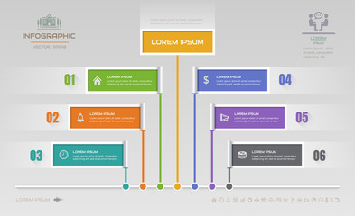 Infographics design template with icons, process diagram, vector eps10 illustration