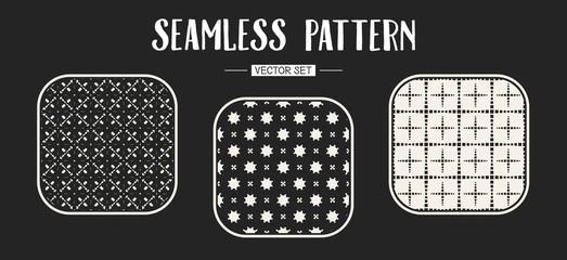 Abstract concept vector monochrome geometric pattern. Black and white minimal background. Creative illustration template. Seamless stylish texture. For wallpaper, surface, web design, textile, decor.