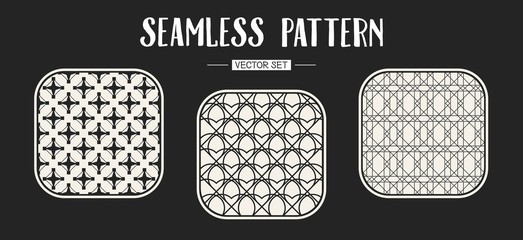 Abstract concept vector monochrome geometric pattern. Black and white minimal background. Creative illustration template. Seamless stylish texture. For wallpaper, surface, web design, textile, decor.