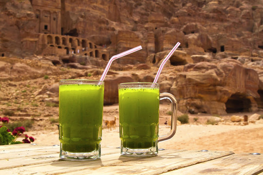A lemon drink in Petra city, Jordan