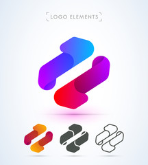 Vector abstract logo elements. Material design style