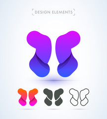 Vector abstract logo elements. Material design style