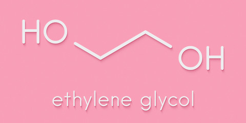 Ethylene glycol car antifreeze and polyester building block molecule. Skeletal formula.