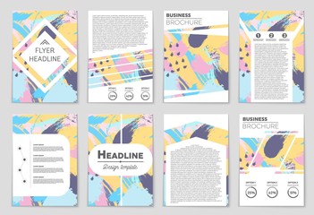 Abstract vector layout background set. For art template design, list, front page, mockup brochure theme style, banner, idea, cover, booklet, print, flyer, book, blank, card, ad, sign, sheet,, a4.