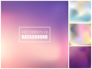 Abstract Creative concept vector multicolored blurred background set. For Web and Mobile Applications, art illustration template design, business infographic and social media, modern decoration