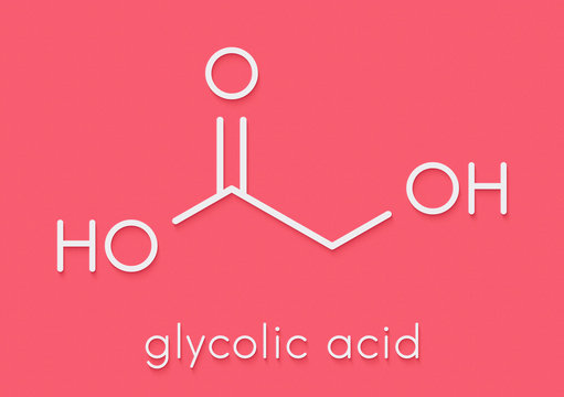 Glycolic acid (hydroacetic acid) molecule. Skeletal formula.