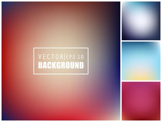 Abstract Creative concept vector multicolored blurred background set. For Web and Mobile Applications, art illustration template design, business infographic and social media, modern decoration