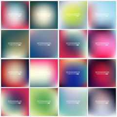 Abstract Creative concept vector multicolored blurred background set. For Web and Mobile Applications, art illustration template design, business infographic and social media, modern decoration