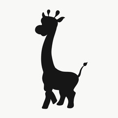 Silhouette of a funny giraffe