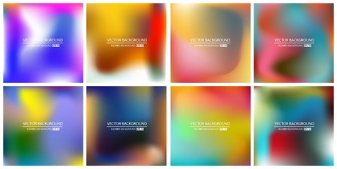 Abstract Creative concept vector multicolored blurred background set. For Web and Mobile Applications, art illustration template design, business infographic and social media, modern decoration