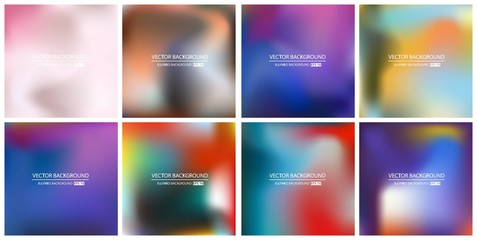 Abstract Creative concept vector multicolored blurred background set. For Web and Mobile Applications, art illustration template design, business infographic and social media, modern decoration