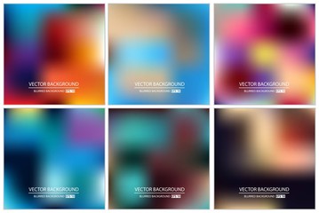 Abstract Creative concept vector multicolored blurred background set. For Web and Mobile Applications, art illustration template design, business infographic and social media, modern decoration