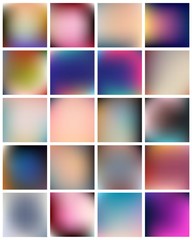 Abstract Creative concept vector multicolored blurred background set. For Web and Mobile Applications, art illustration template design, business infographic and social media, modern decoration