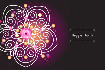 Violet color banner concept for Diwali festival. Vector illustration on the theme of the traditional celebration of happy diwali. Deepavali light and fire festival banner.