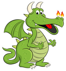 lachender Cartoon Drache