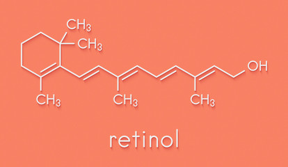Vitamin A (retinol) molecule. Skeletal formula.