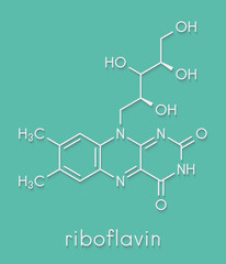 Fototapeta premium Vitamin B2 (riboflavin) molecule. Skeletal formula.