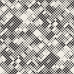 Modern Stylish Halftone Texture. Endless Abstract Background With Random Size Circles. Vector Seamless Pattern.