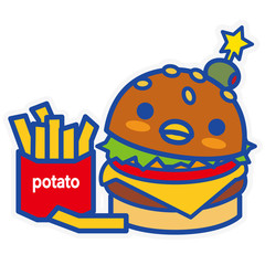 ペンギンカフェ ハンバーガー（青罫）