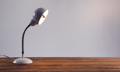 Table lamp against white background