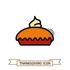 Thanksgiving Pie icon. Harvest. Thanksgiving