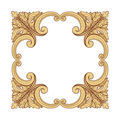 Vintage richly decorated frame in rococo style for menus, ads, a