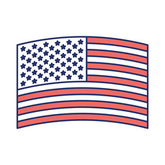 flag united states of america wave in design color sections silhouette on white background vector illustration