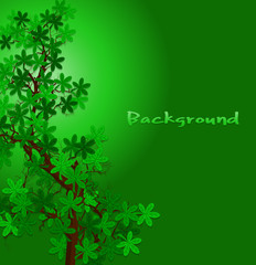 Green Nature Leaves Vector Background
