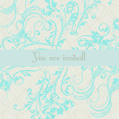 Luxurious wedding invitation soft and tender color