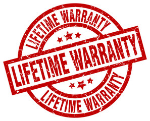 lifetime warranty round red grunge stamp