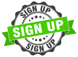sign up stamp. sign. seal