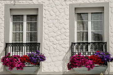 Fototapeta na wymiar flowered balcony