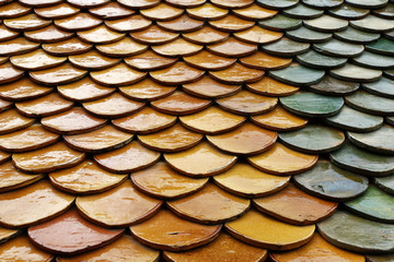 roof tiles on  buddhist temple
