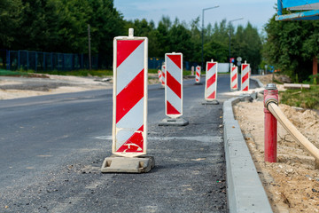 Road works traffic signs