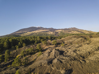 Fototapeta na wymiar Lava field at sunset - Volcano Etna