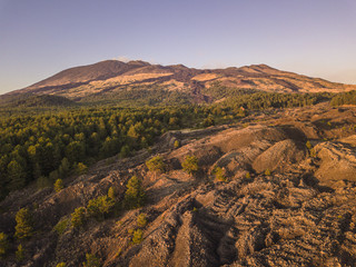 Autumn colors on the Etna volcano